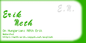 erik meth business card